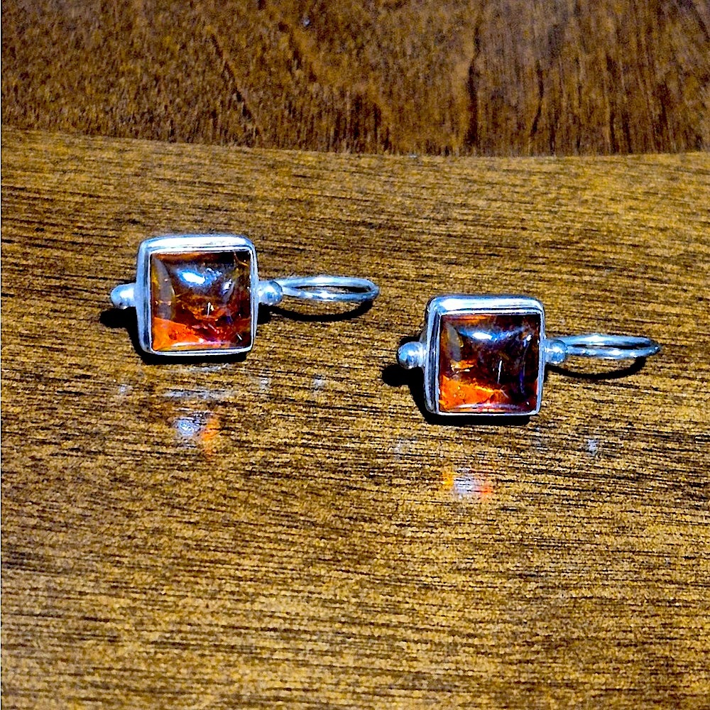 Silpada Amber and Silver Drop Earrings - Picture 6 of 12
